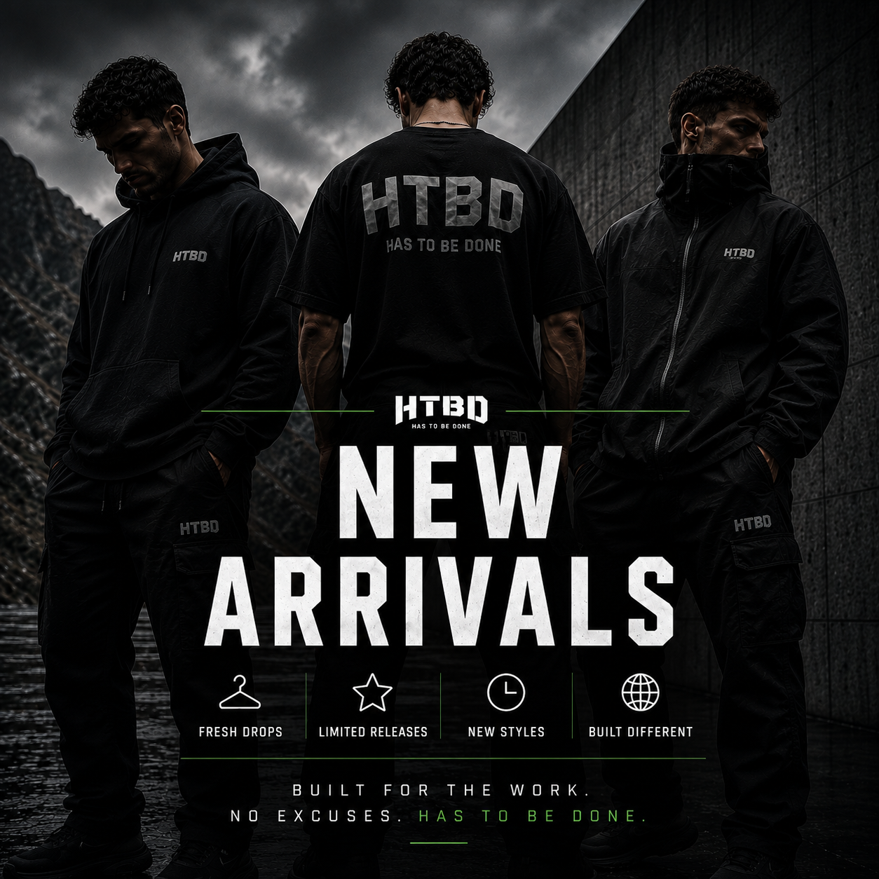 new arrivals, latest drops, HTBD apparel, new streetwear, oversized tees, outerwear, jerseys, performance apparel, motivational clothing, discipline clothing, self improvement apparel, new fashion drops
