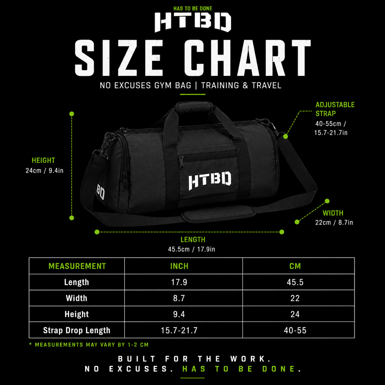 No Excuses Gym Bag | Built For The Work